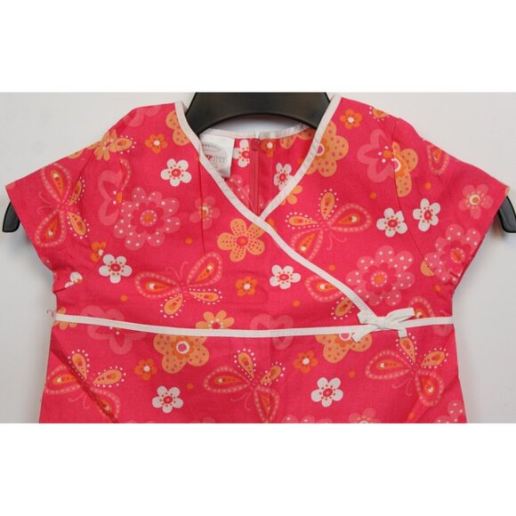 NEW Y2K Disney Store Coral Pink Dress S 6x Princess Flower Butterfly Mod A-Line - Picture 2 of 6